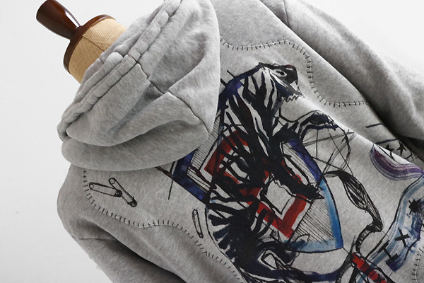 BALMAIN バルマン ◇ デストロイ パーカー スウェット グレー XL