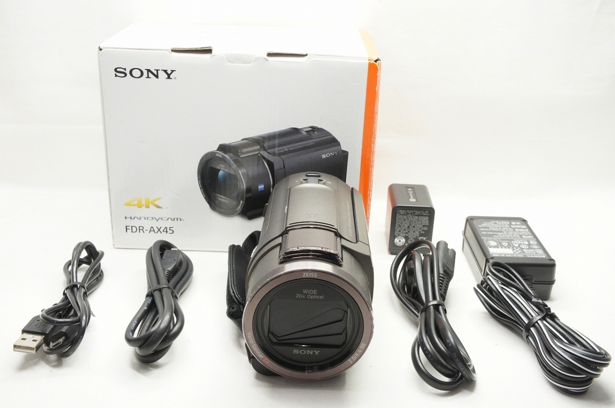 アルプスカメラ】美品 SONY ソニー Handycam FDR-AX45 ブラウン