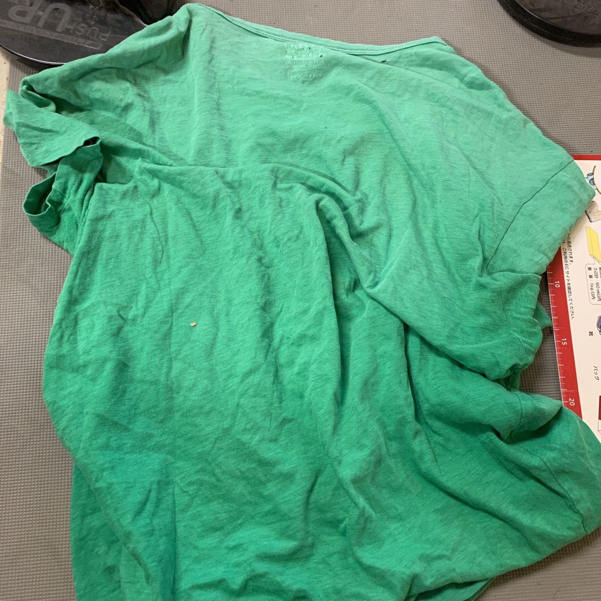 ポロラルフローレン半袖Tシャツ プリントTシャツ グリーン　USサイズS 日本サイズM かなりきてボロボロです ビンテージ_画像5