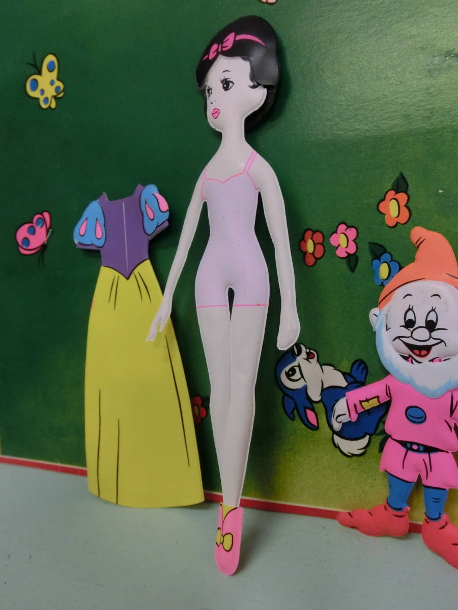 ディズニー 白雪姫 七人の小人 昭和レトロ 着せ替え人形セット 駄玩具 ビンテージ 当時物 Disney Snow White ポーズ人形