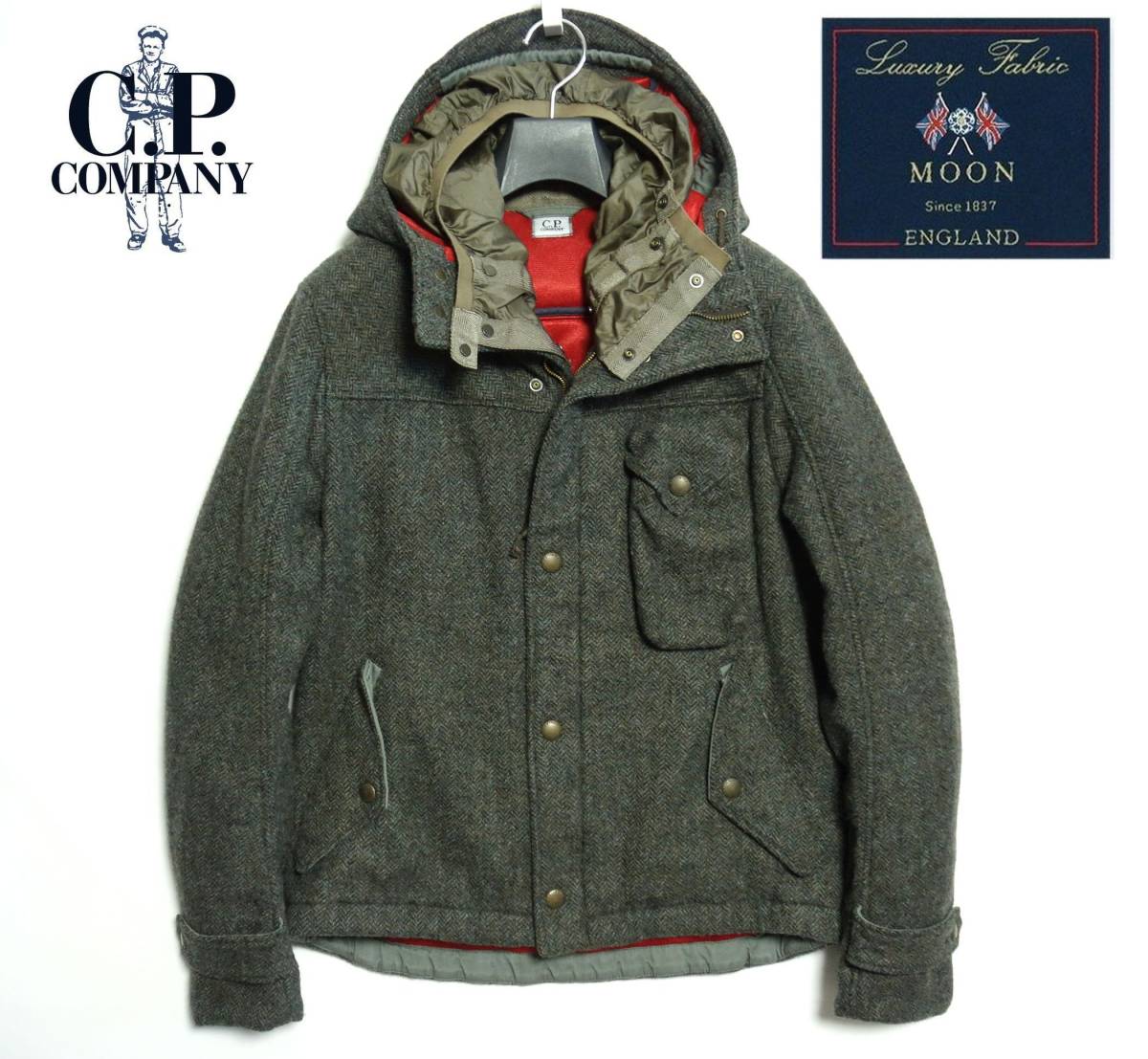 良品□C.P. COMPANY × 英国MOON社 ツイードウール ジャケット 48□CP