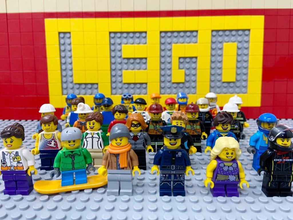 ☆シティ☆ レゴ　ミニフィグ　大量30体　子供　警察官　消防士　など　( LEGO 人形 住民_画像1