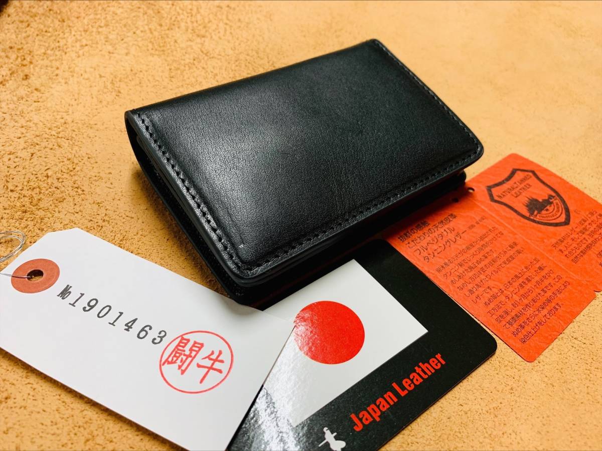  original leather cow leather Tochigi leather Tochigi leather cow leather business card case card-case high capacity storage t-001 black free shipping 