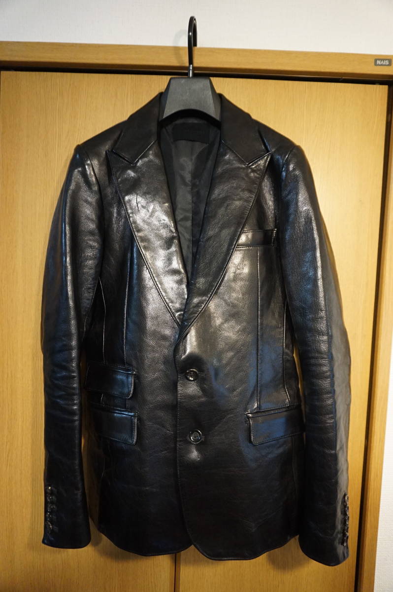 美品】junhashimoto ジュンハシモト レザーテーラードジャケット