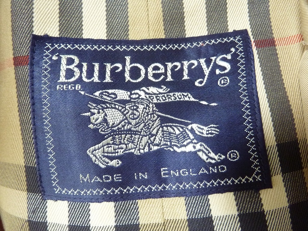 (☆BM)イングランド製 Burberrys/バーバリー トレンチコート①昭和レトロ M ベージュ 定番 使用感たっぷり 衣装 ヴィンテージ 時代物_画像2