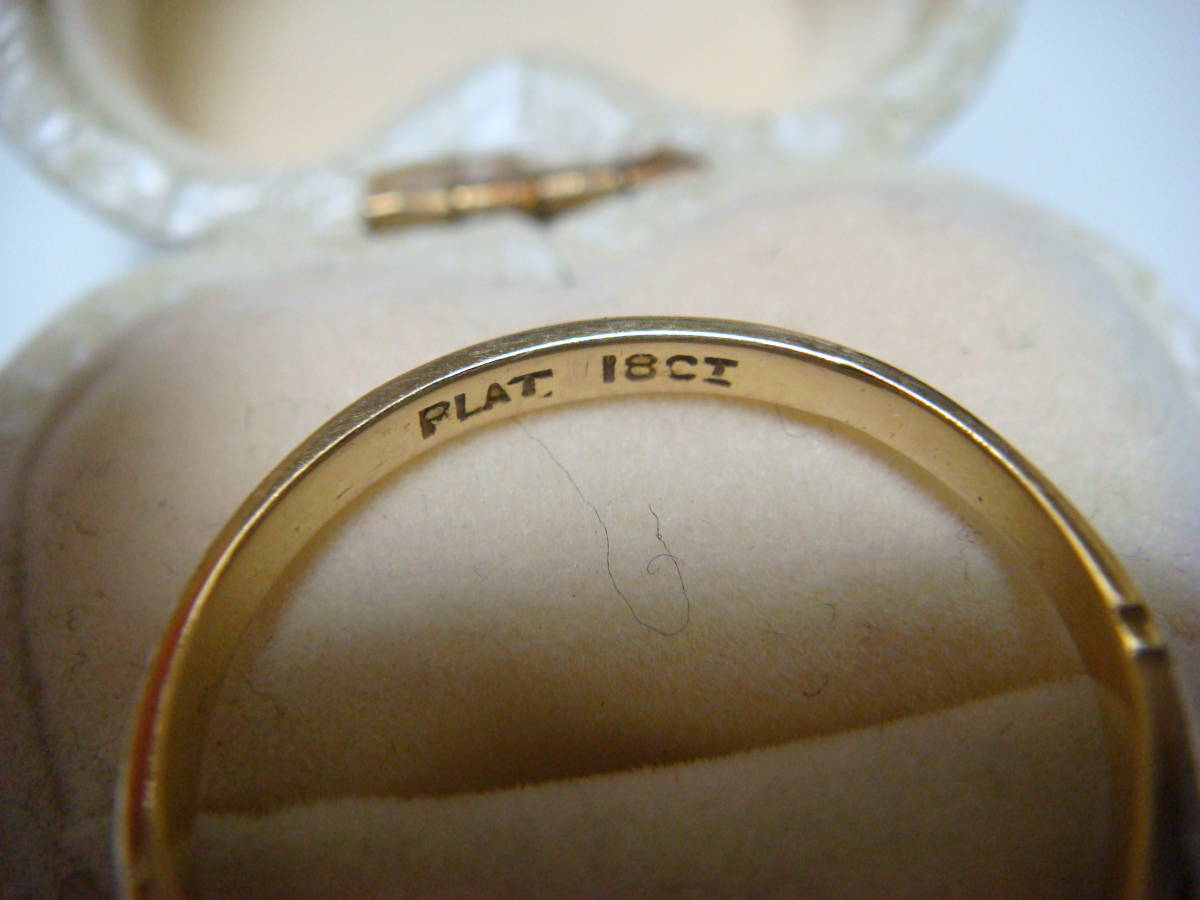 ◇アンティーク　ＰＬＡＴ　１８ｃｔ　ダイヤモンド　リング◇　_画像6