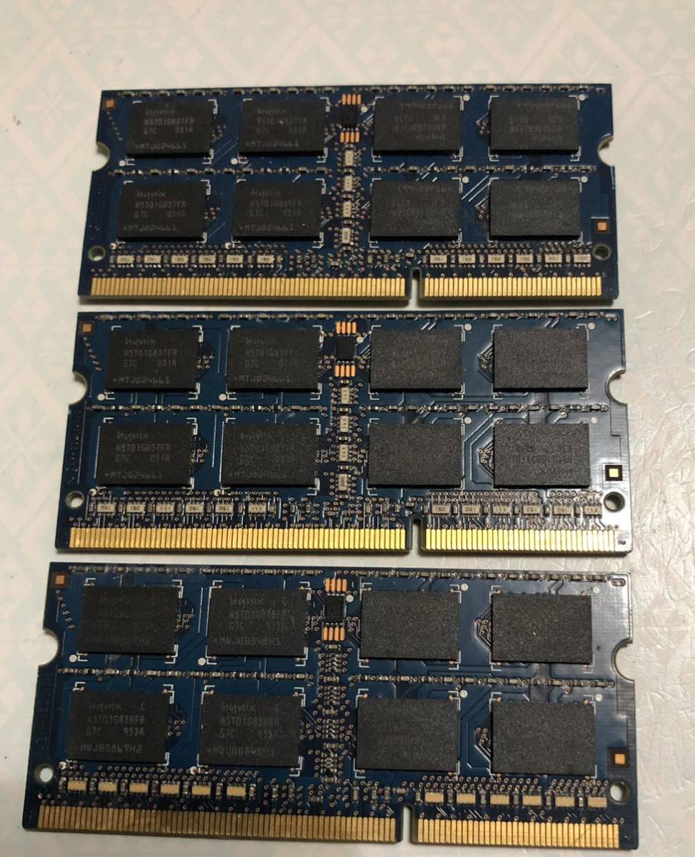 hynix 2GB 2RX8 PC3-8500S-7-10-F2（3点セット）