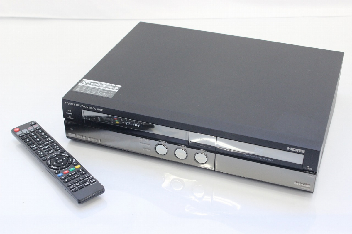【行董】 SHARP シャープ AQUOS アクオス HDD DVD ビデオ 一体型レコーダー DV-AC52 リモコン付き 2008年製 映像機器 AA000BPM89