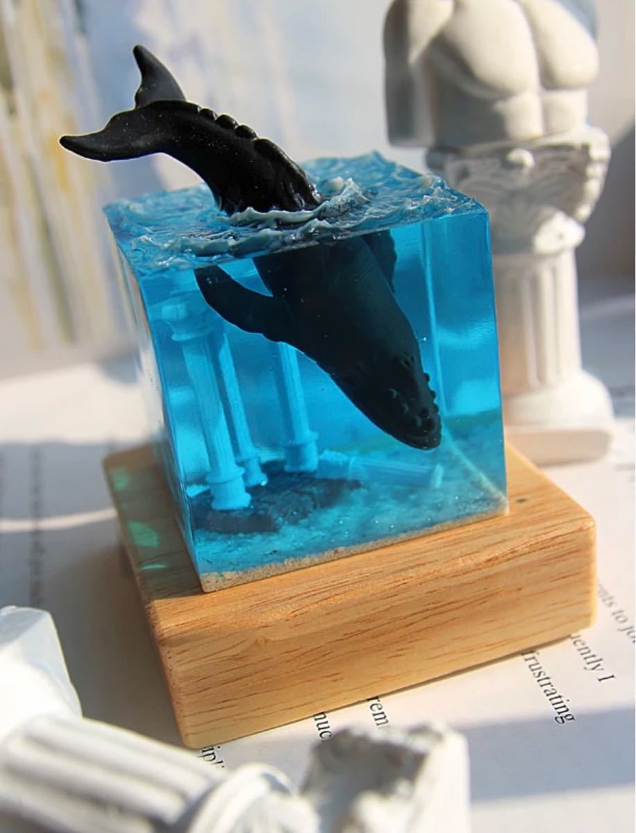 手作り クジラ USBランプ フィギュア インテリア 装飾 オブジェ 置物 アート 小物 樹脂 海 照明 クリエイティブ デスクトップ USB 630_画像9