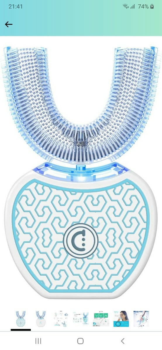 電動歯ブラシ 音波振動歯 ブラシ IPX7防水 四代目 ワイヤレス充電 360°U型 