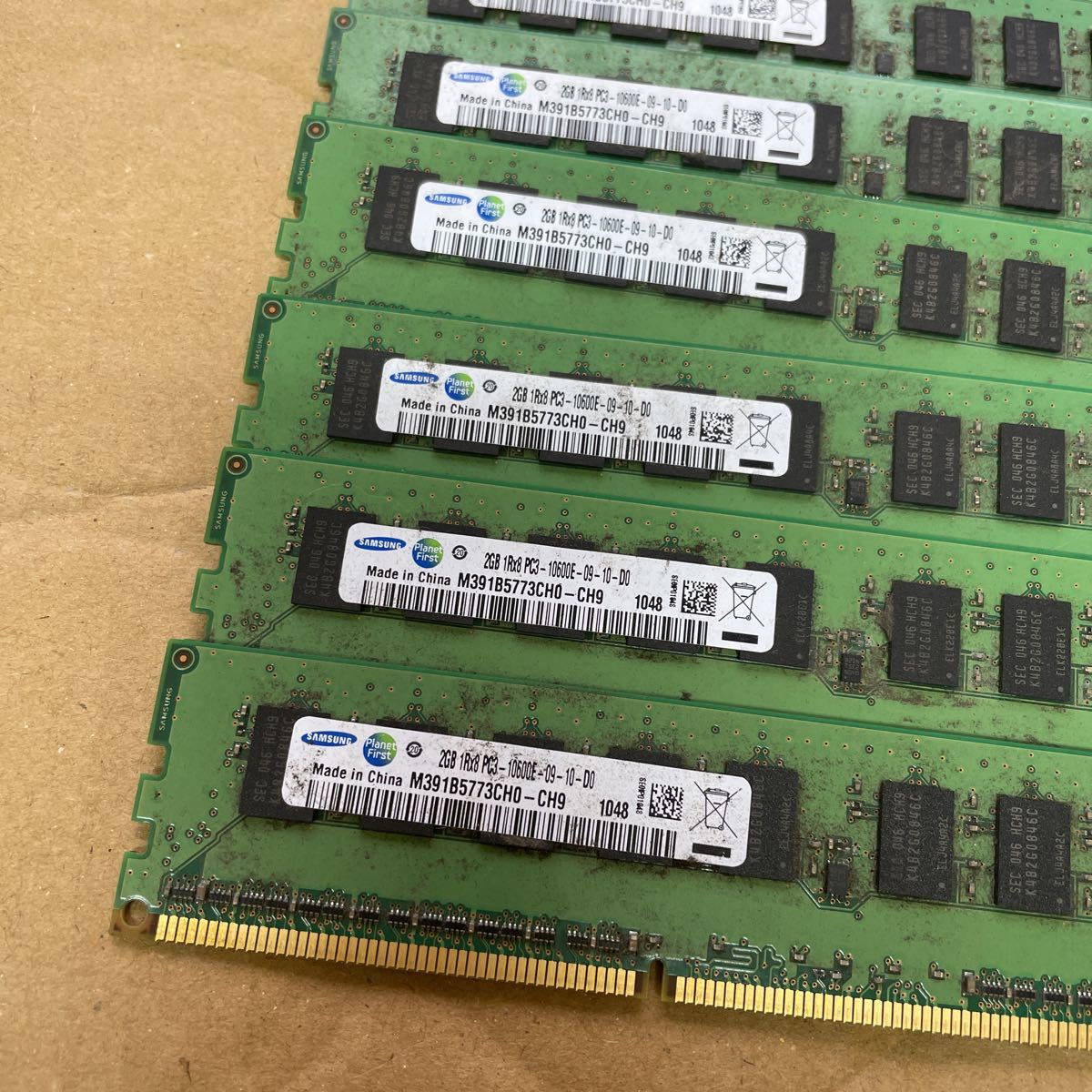 動作確認 SAMSUNG製 PC3-10600E 1Rx8 2GB×6枚 サーバー用_画像2