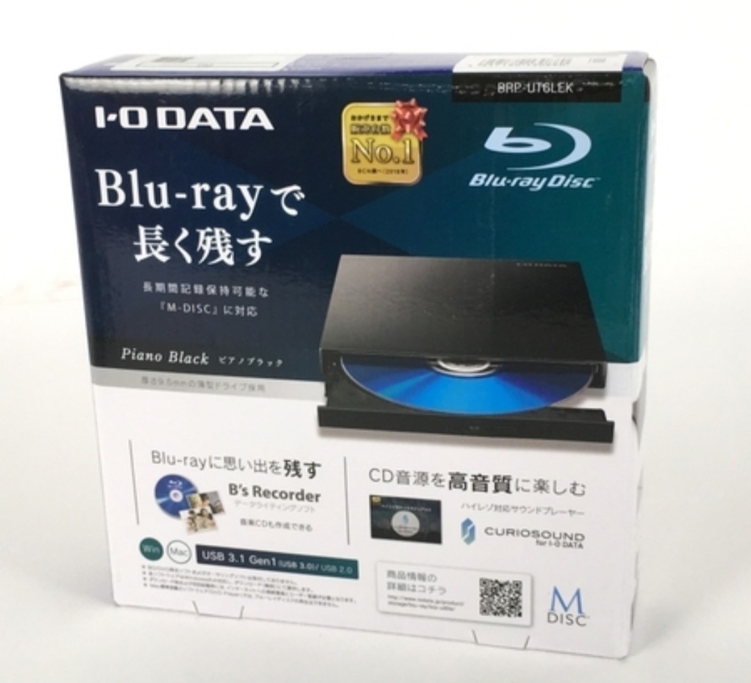 【ほぼ未使用】I-O DATA BRP-UT6LEK USB 3.1 Gen 1/2.0対応 ポータブルブルーレイドライブ