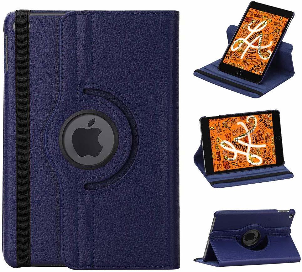 iPad mini4 用 2019年型 ケース (青色) mini5 合革レザー ブルー ミニ４ ミニ５360度回転 スタンド 耐衝撃多角度 アイパッド保護カバー_画像7
