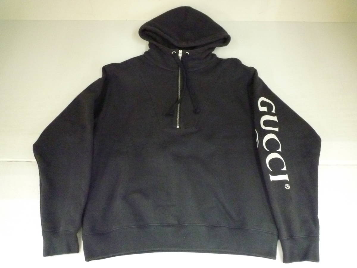 GUCCI グッチ ロゴプリント フーテッド スウェットシャツ サイズM