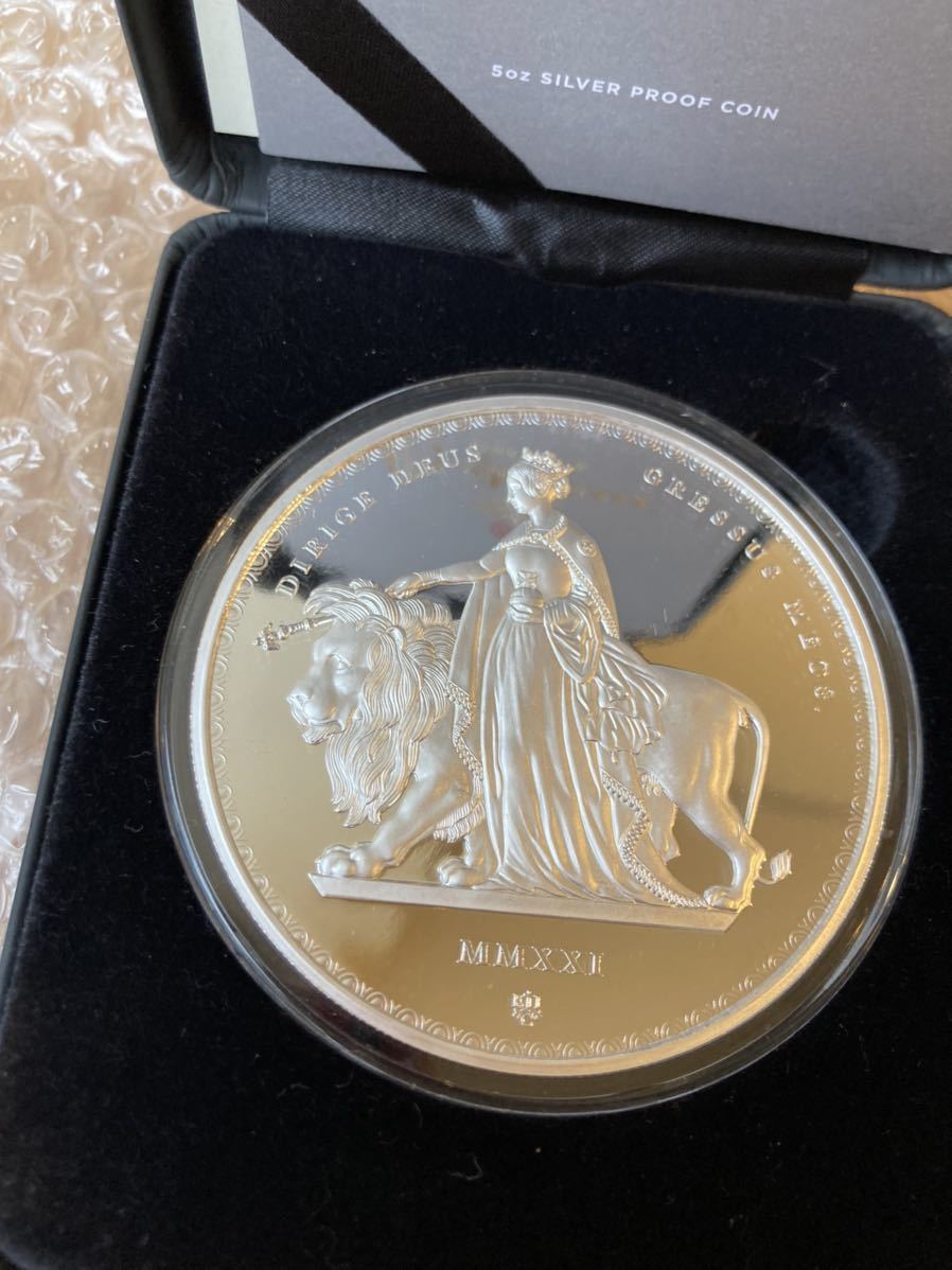 5oz ウナとライオン セントヘレナ マスターピース 5オンス銀貨 2021年