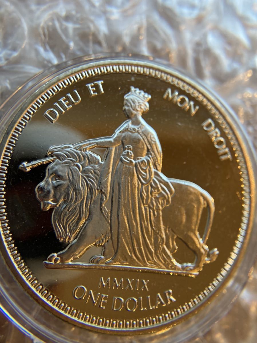 ①ウナとライオン 2019 イギリス領 ヴァージン諸島 ニッケル硬貨 コイン 英国 Una Lion BVI nickel coin_画像2