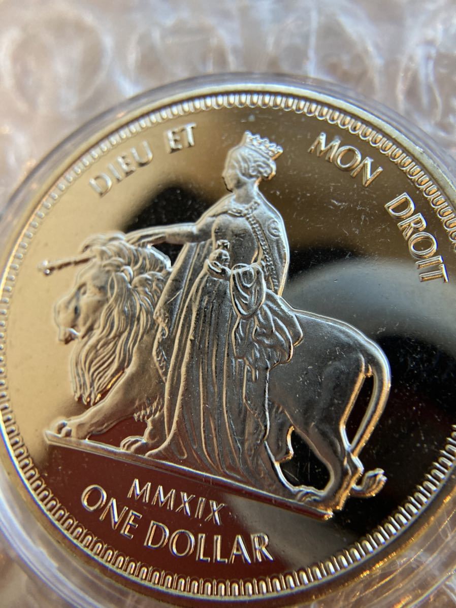 ①ウナとライオン 2019 イギリス領 ヴァージン諸島 ニッケル硬貨 コイン 英国 Una Lion BVI nickel coin_画像3