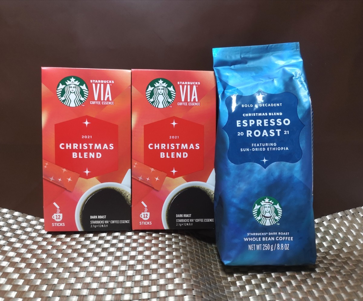 スターバックス　クリスマスブレンドVIA　エスプレッソローストコーヒー豆　