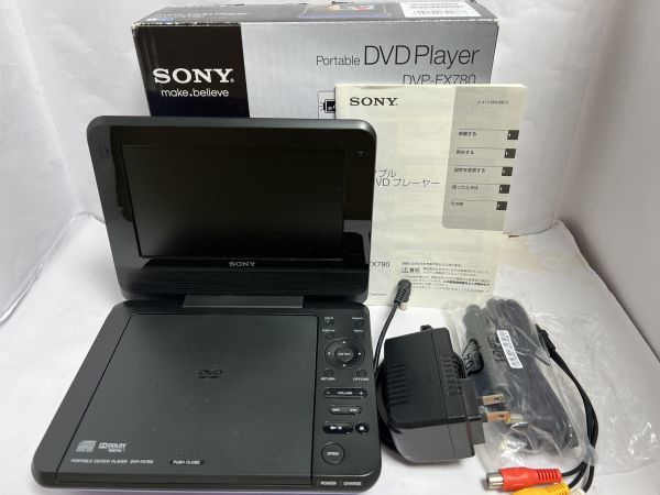 ソニー SONY 7インチ ポータブルDVDプレーヤー ブルー DVP-FX780 LC　2014年製　美品　動作品　長時間再生　箱付属品完備_画像1