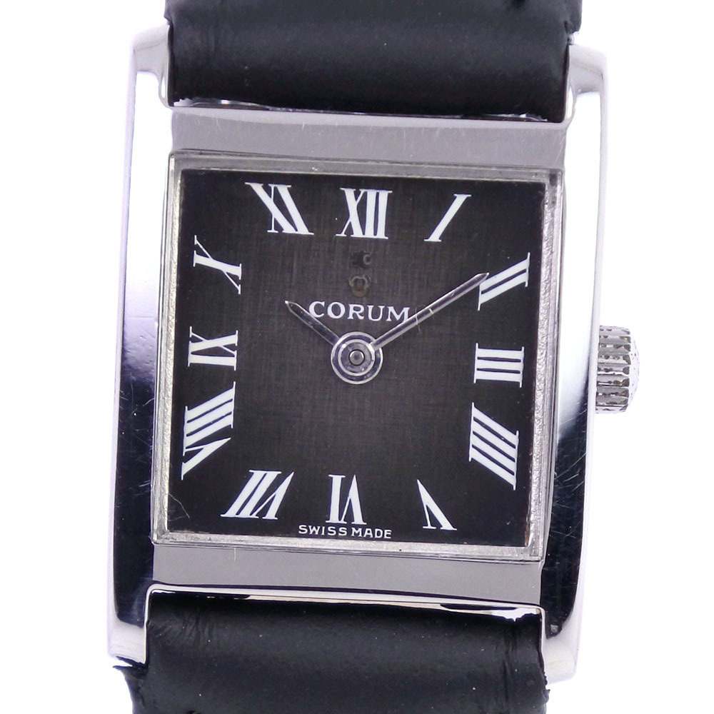 CORUM Corum cal.97078 wristwatch SS black hand winding analogue display lady's black face [61300382] used 