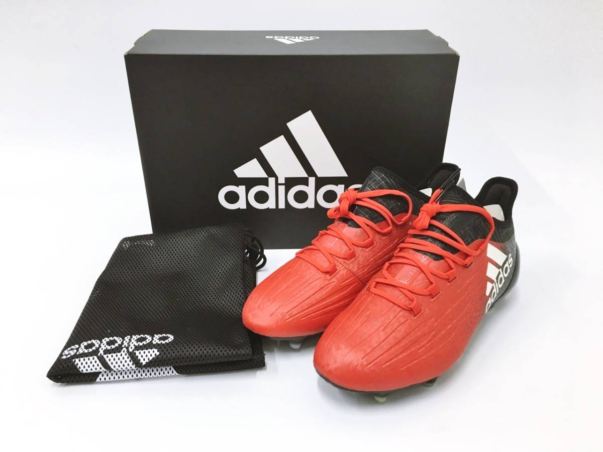 【在庫処分】 G 未使用品 adidas サッカースパイク X16.1FGAGLE 25.5cm アディダス サッカースパイクシューズ スポーツ用品 靴 黒 ブラック 赤 レッド 25.5cm