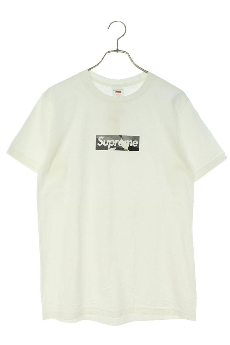 シュプリーム SUPREME エミリオプッチ 21SS Pucci チープ Box サイズ:S プッチボックスロゴTシャツ Logo 美品 Tee 05 ホワイト×グレー