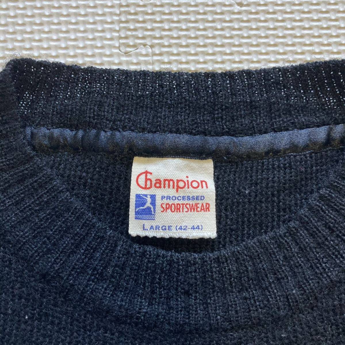 Champion チャンピオン 50's 60's 復刻 ランナーズタグ ランタグ 復刻 ウールセーター L_画像4