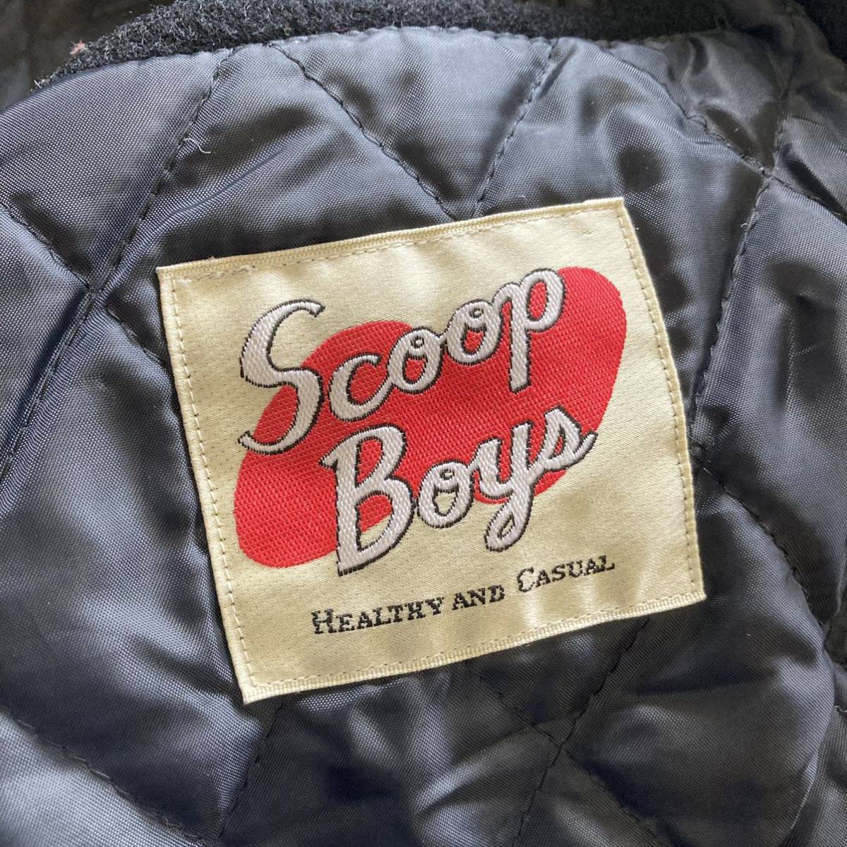 SCOOP BOYS スクープマン スクープボーイズ 袖革 スタジャン ジャケット FREE_画像5