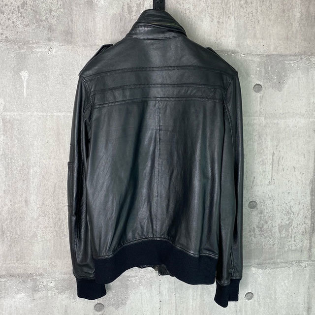 日本格安 即決★KATHARINE HAMNETT LONDON★メンズM レザージャケット キャサリンハムネット 黒 ブラック 本革 羊革 シープスキン ライダース タイト 日本格安 即決★KATHARINE HAMNETT LONDON★メンズM レザージャケット キャサリンハムネット 黒 ブラック 本革 羊革 シープスキン ライダース タイト