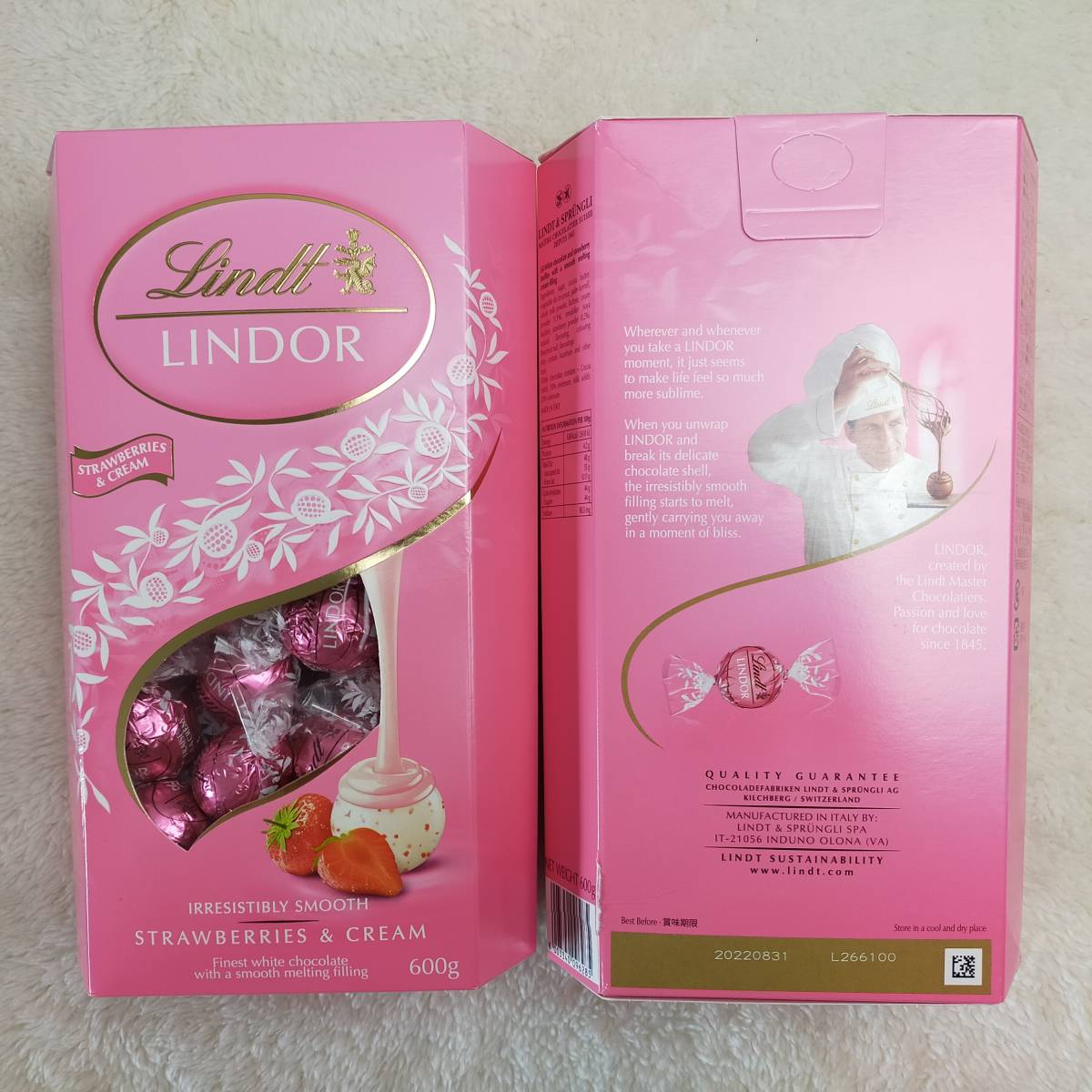 ★リンツ★ リンドール チョコレート ストロベリー&クリーム40個入り 箱詰発送 LINDT LINDOR_画像3