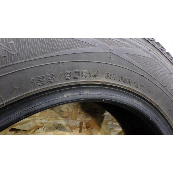 ダンロップ WINTER MAXX SV01 155/80R14 88/86N LT 4本／2019年製8分山スタッドレスタイヤ／中古 特筆すべき損傷なし／本州四国九州4,500円_画像8