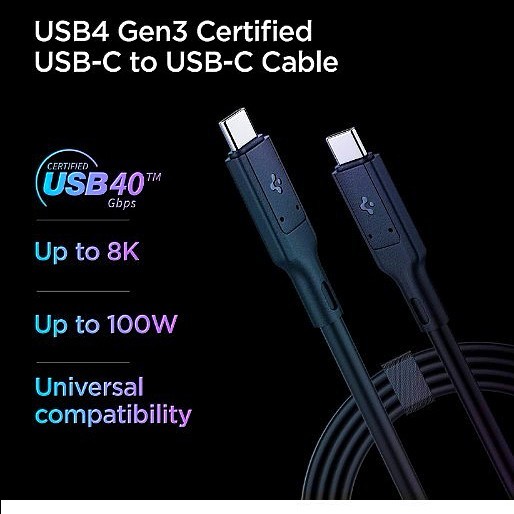 Thunderbolt 4 USB4 ケーブル 0.8m TypeC PD USB-IF 100W 5A 40Gbps 8K 新品