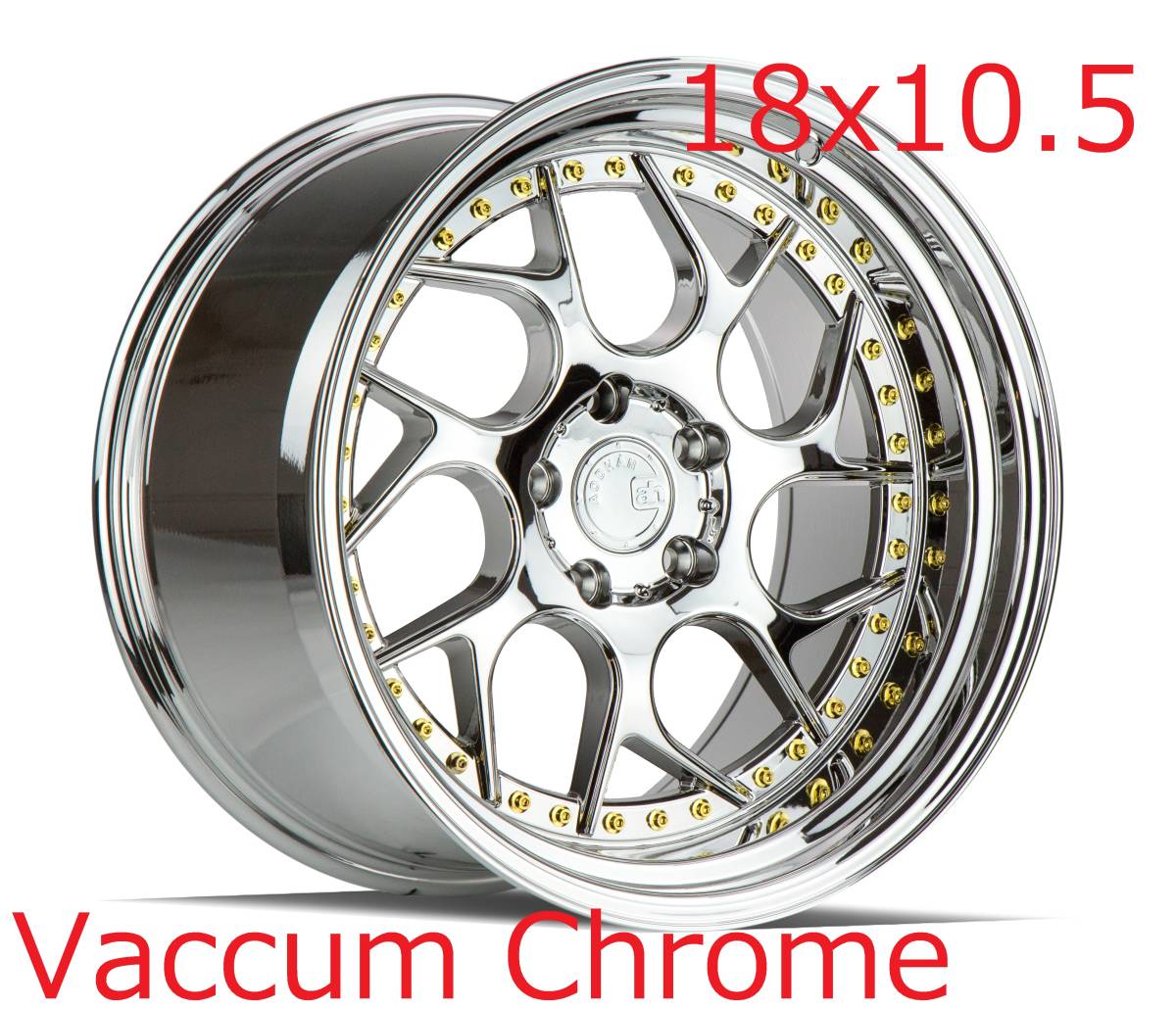 新品!Aodhan DS01 18x9.5+25 5穴 PCD120 Gloss Black W /Gold Rivets Concave USDM Hellaflush_画像5