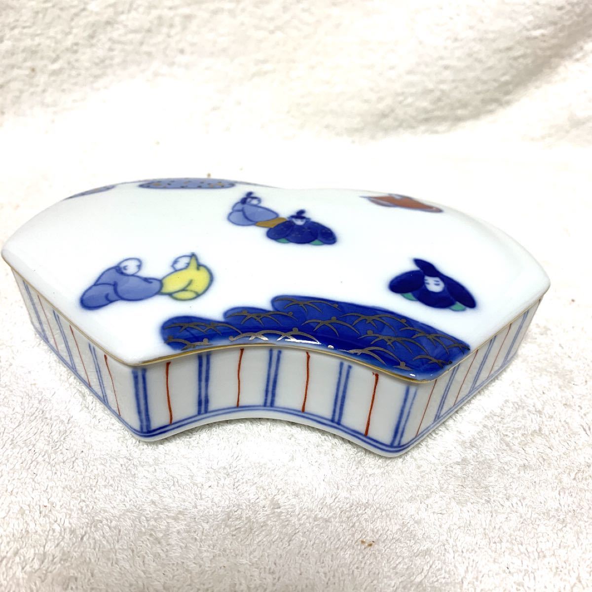 深川製磁 六歌仙 蓋物 美品