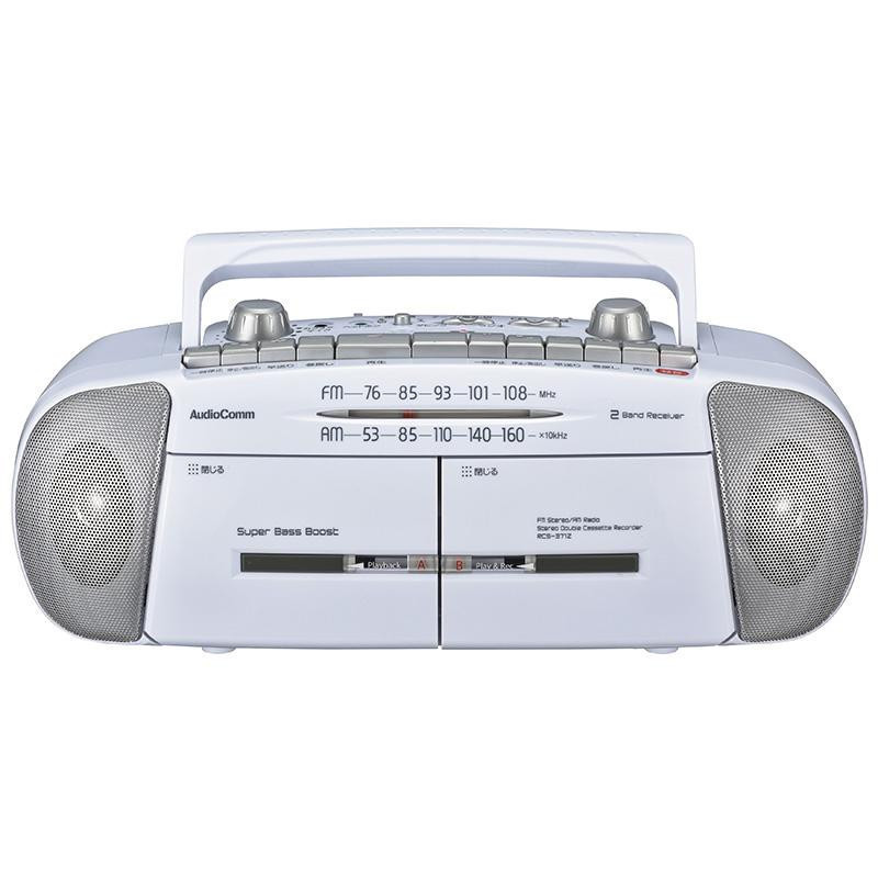 OHM AudioComm ダブルラジオカセットレコーダRCS-371Z(a-1340062) ラジカセ