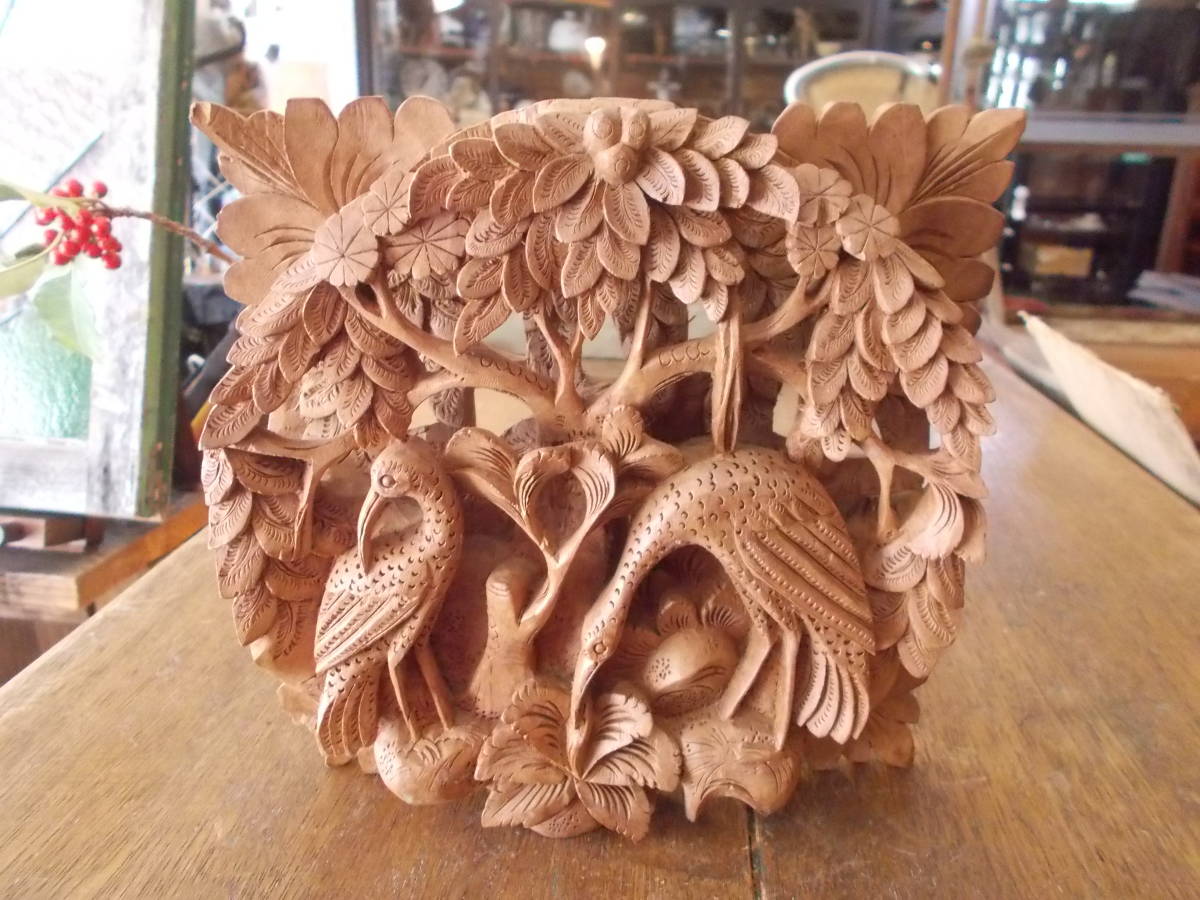 フィリピン 木彫像 オブジェ 木製 木彫り 雑貨 インテリア 置物 魔除け-