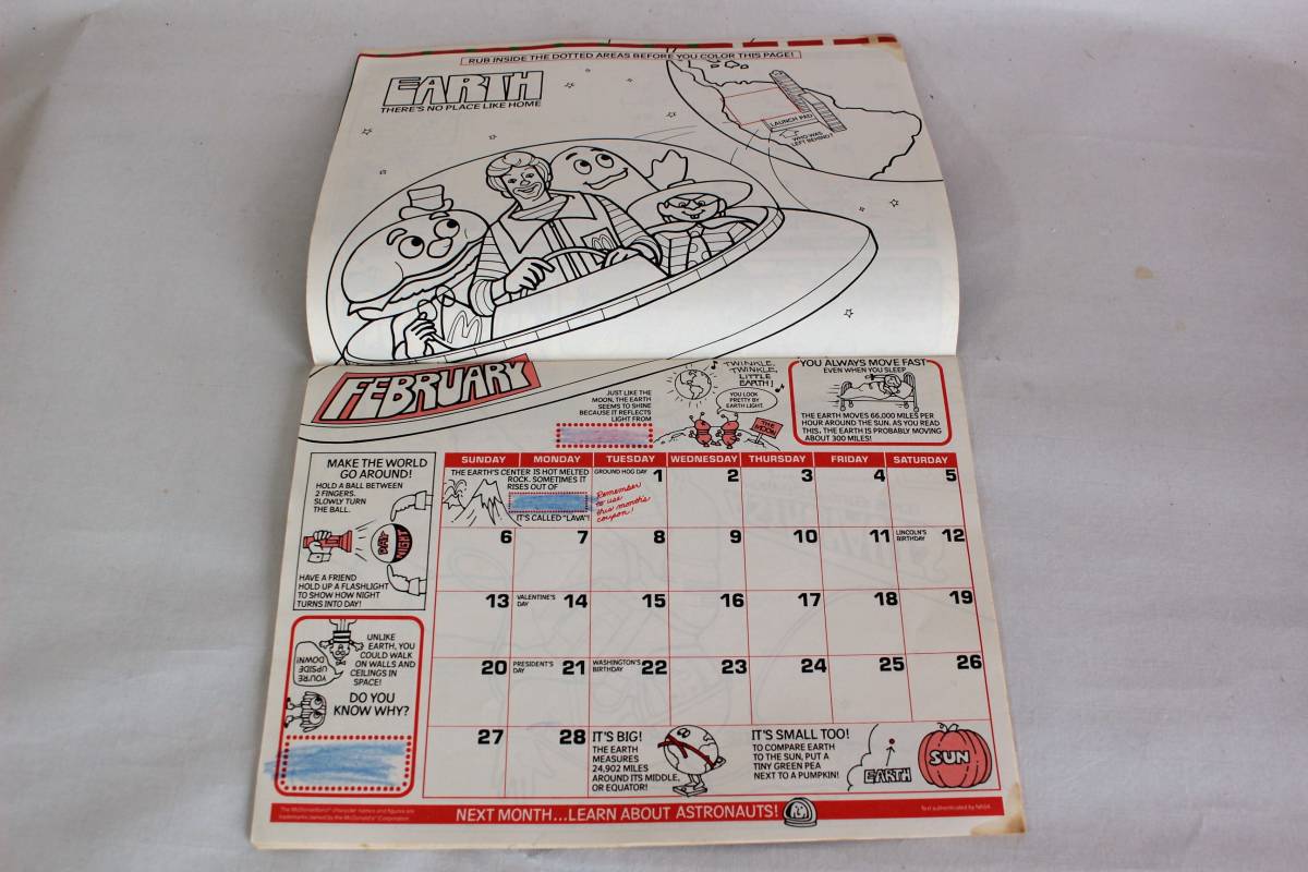 定形外 送料無料 * ヴィンテージ マクドナルド 1983年 カレンダー レトロ McDONALD_画像4