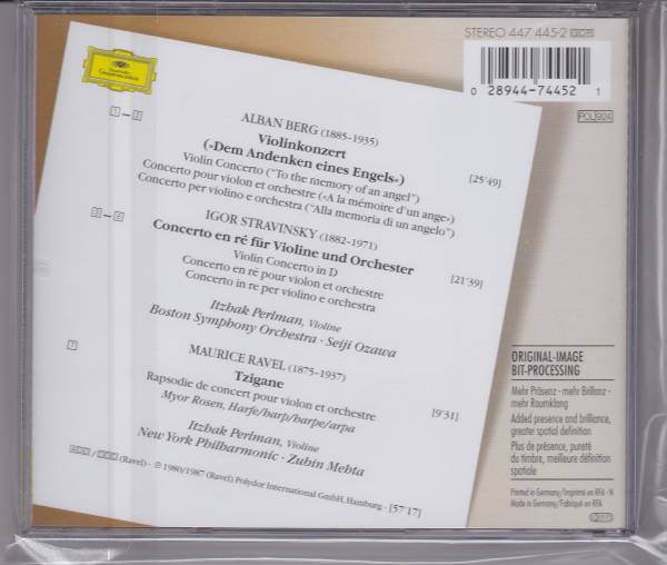 【Berg, Stravinsky: Violin Concertos / Perlman, Ozawa 】 パールマン,小澤 / 輸入盤 送料無料 / CD / 新品_画像2