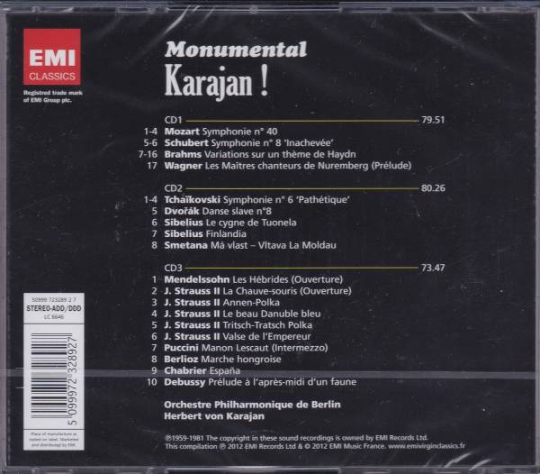【Monumental Karajan! 】 ヘルベルト・フォン・カラヤン/ 輸入盤 送料無料 / CD / 新品