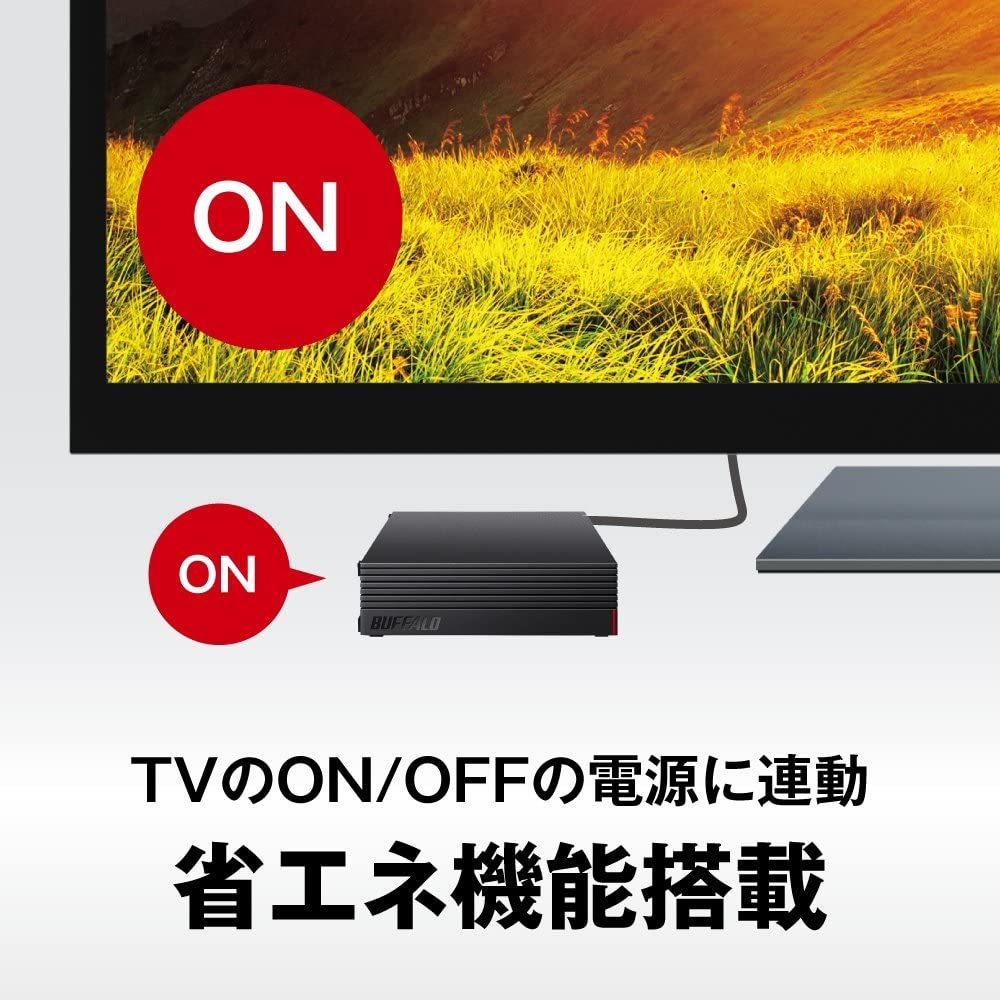 ★送料無料★美品★　BUFFALO　４ＴＢ　外付けHDD　★テレビ録画/PC(Win/macOS)/PS5対応　静音/防振/放熱設計　縦&横置き可　HD-EDS4U3-BC