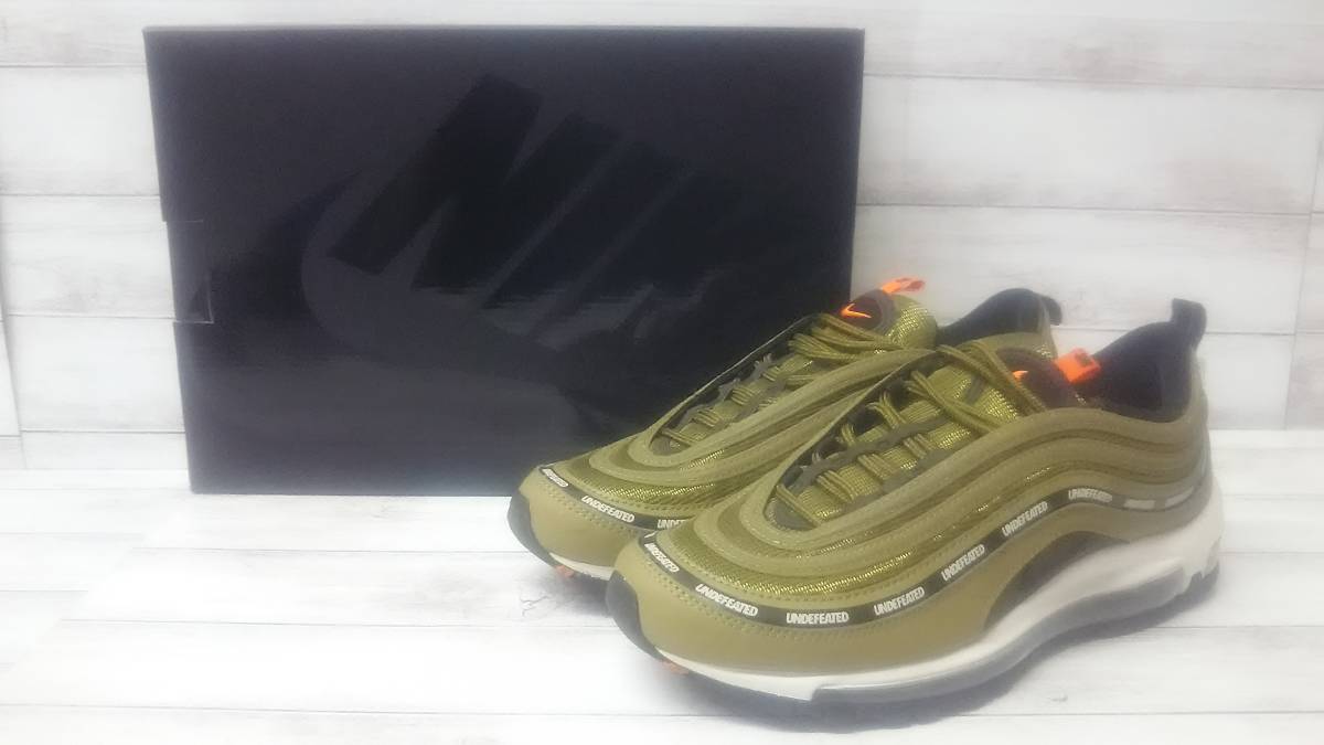 【箱付】 NIKE AIR MAX 97 × UNDEFEATED ナイキ エア マックス 97 アンディーフィーテッド スニーカー DC4830-300 26.5cm カーキ 通年_画像1