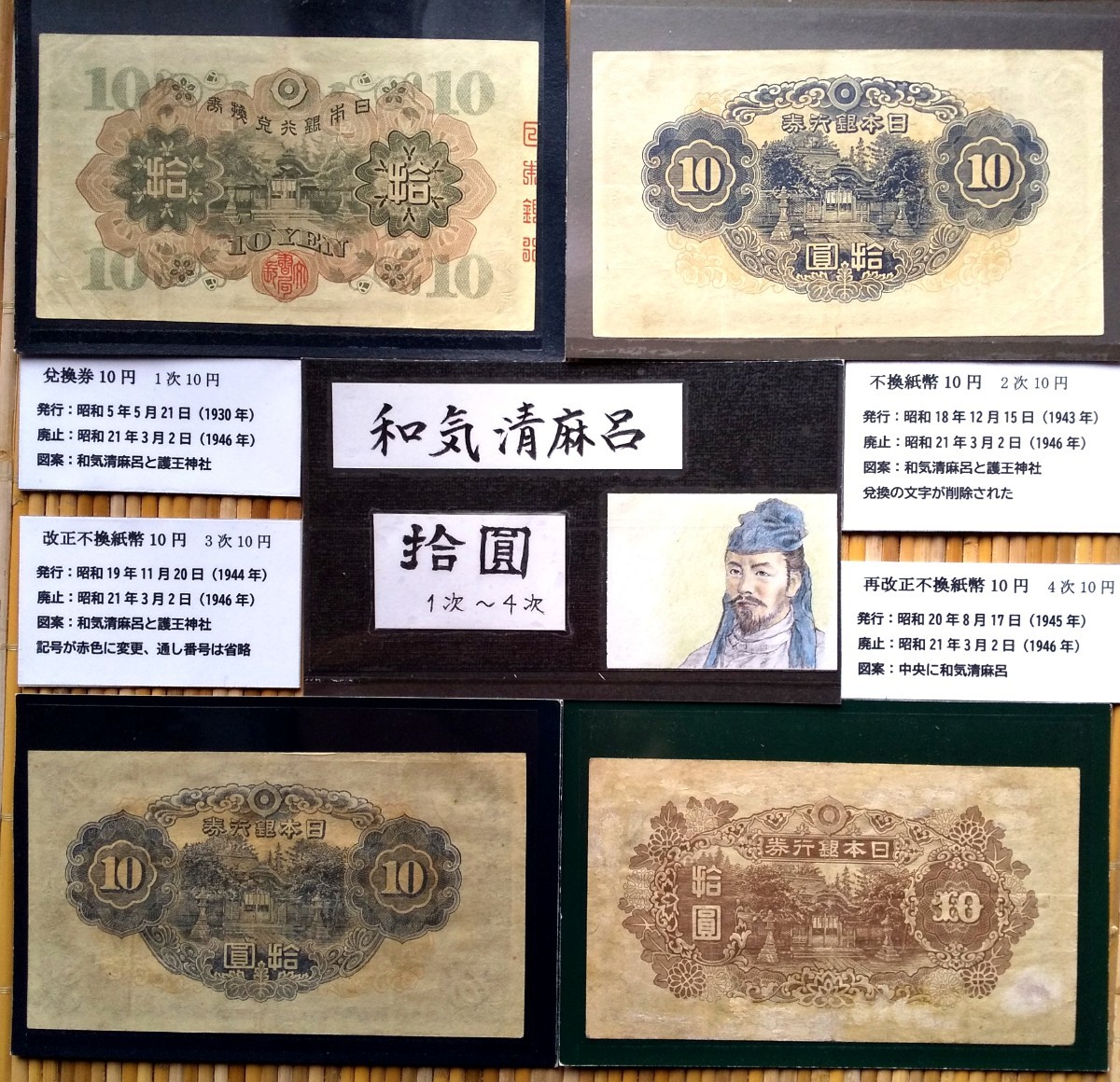 旧紙幣 失効券 和気清麻呂 拾圓 1次2次3次4次 日本銀行券 www.lram-fgr.ma