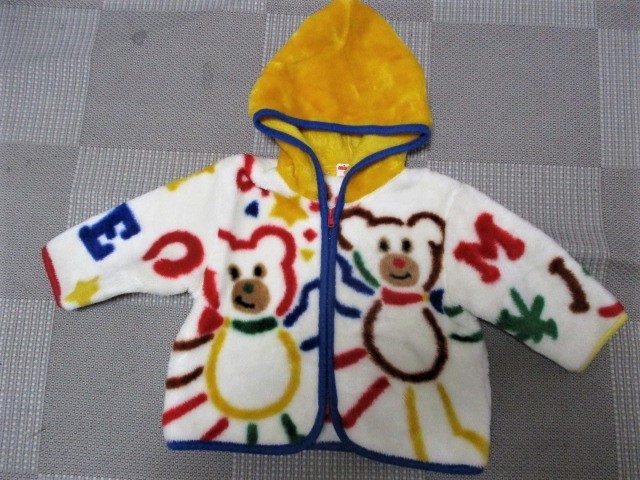  Miki House * with a hood . fleece ground jacket * size 80.