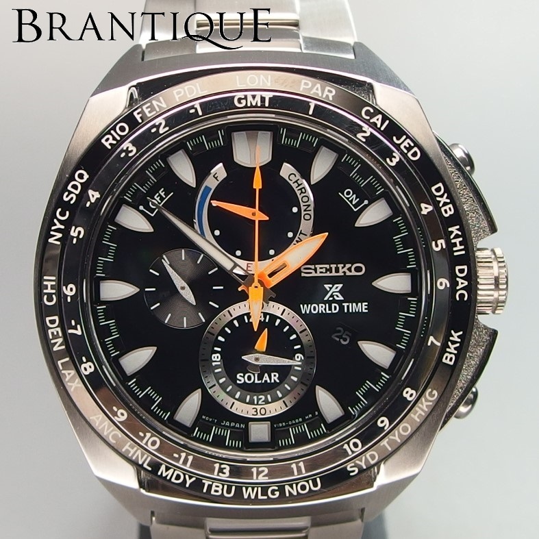 爆売り! SEIKO プロスペックス ワールドタイム クロノグラフ V195