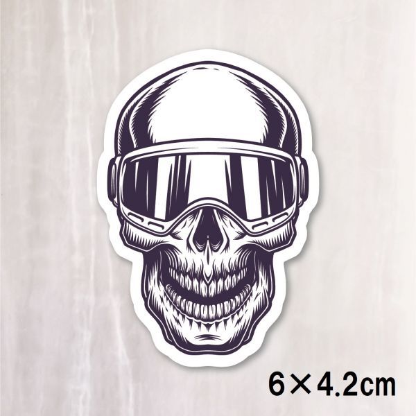  free shipping *Skull with Goggles Skull goggle *da ikatto sticker l6×4.2cml super waterproof UV protect outdoors use possible [S381]