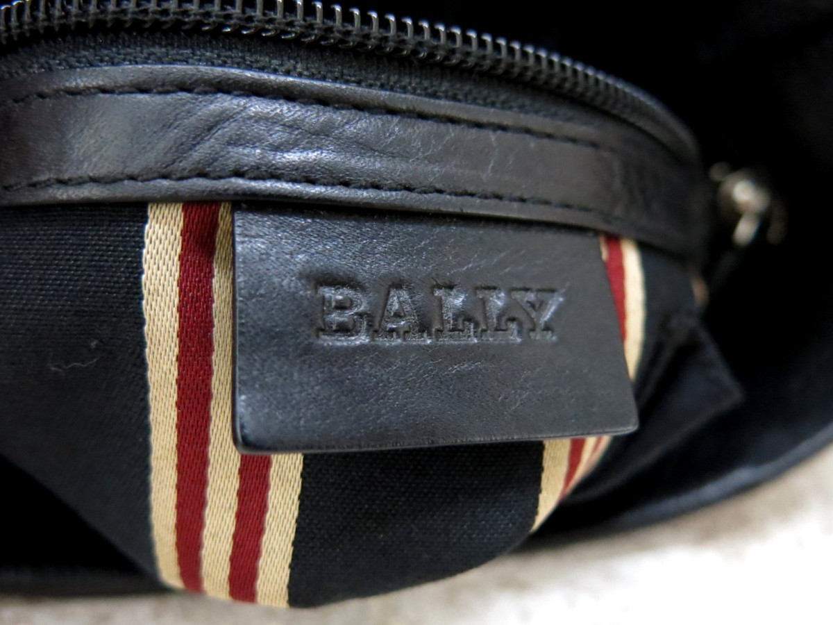 美品】 BALLY ショルダーバッグ レザー トレインスポッティング 黒-