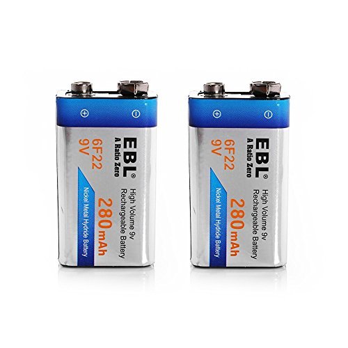 EBL 9V型充電式ニッケル水素電池 2個入り 280mAh 006P型 6ｐ形充電池 角型乾電池_画像8