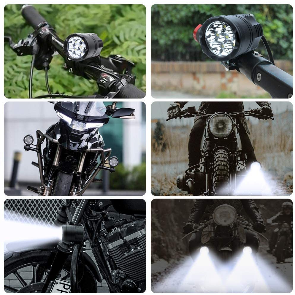 バイク補助灯 60W 4個 バイクヘッドライト ledフォグランプ オートバイ 12V 外置き プロジェクター 超高輝度 バイク汎用LED 取り付け簡単_画像3