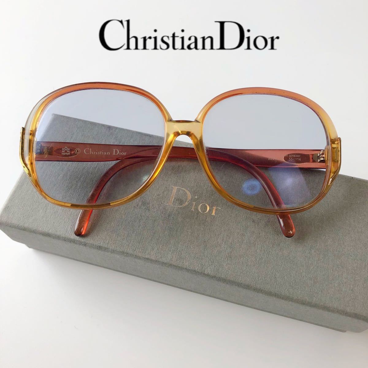 メガネ　ドイツ製　クリスチャンディオール Christian Dior サングラス 眼鏡　度入　カラーレンズ　色付