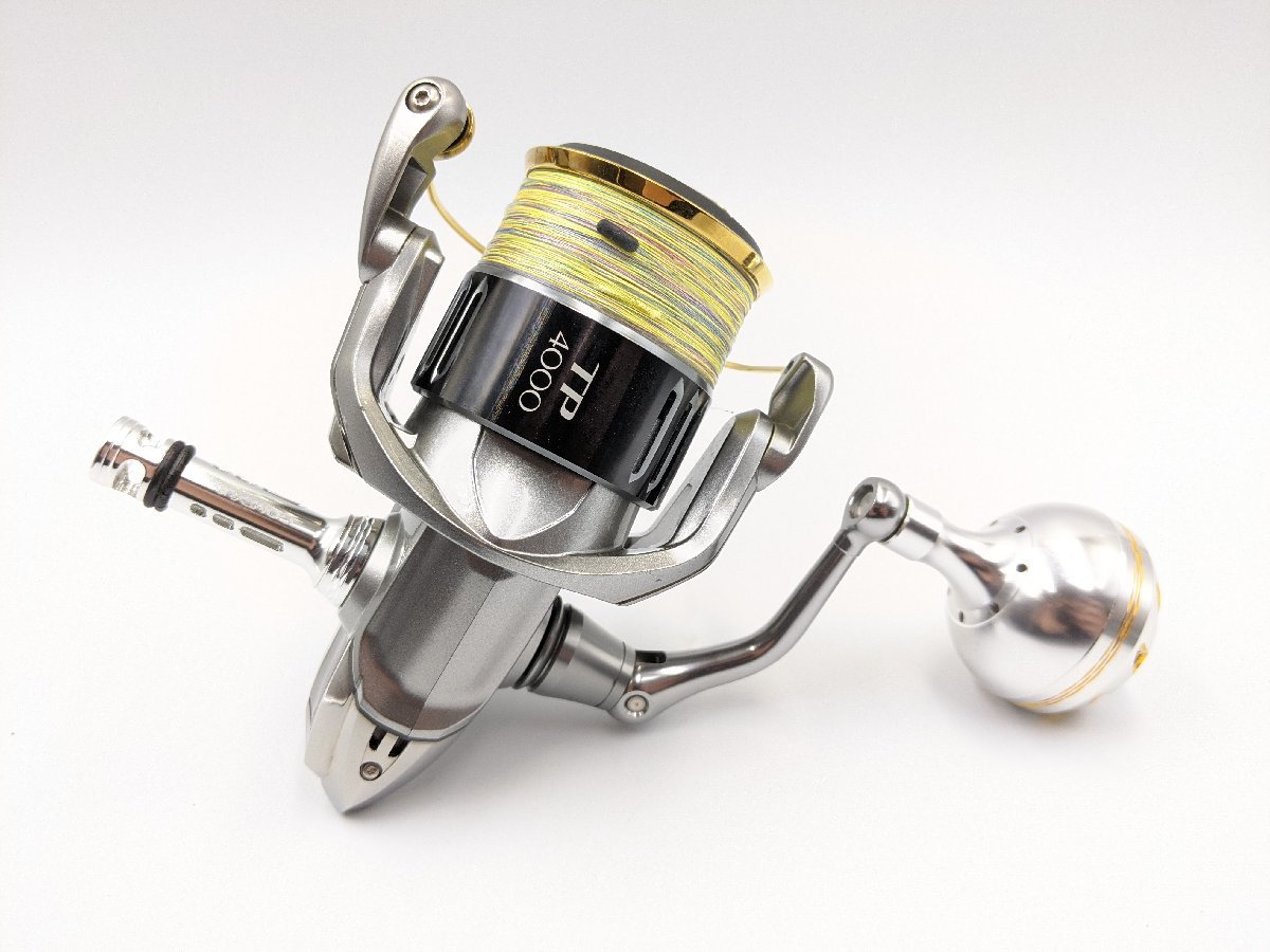 (管38934) 美品 Shimano シマノ 15 ツインパワー 4000HG ゴメクサス ハンドルノブ&リールスタンド